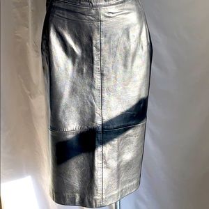 Plus size leather skirt